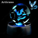 Luminária Pokébola 3D CristalLuz — A Esfera de Vidro que Acende com o Personagem Dentro
