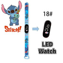 Disney Digital Kids' Watches Anime Figures Stitch LED Luminous Watch Touch Waterproof Electronic Sports Watch Kids Birthday Gift
