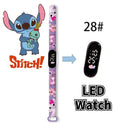 Disney Digital Kids' Watches Anime Figures Stitch LED Luminous Watch Touch Waterproof Electronic Sports Watch Kids Birthday Gift