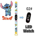 Disney Digital Kids' Watches Anime Figures Stitch LED Luminous Watch Touch Waterproof Electronic Sports Watch Kids Birthday Gift
