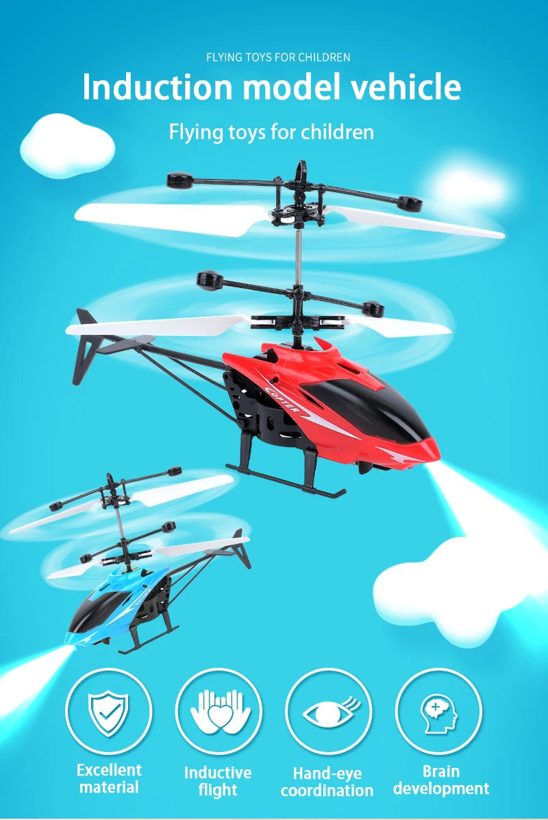 Rechargeable Mini RC Drone Remote Safe Fall-resistant RC Helicopters Drone Children Toys（No remote control battery）
