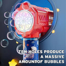 Lança-Bolhas Automático BolhaMágica — 10 Furos com LED, Bolhas Sem Parar