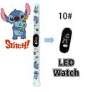 Disney Digital Kids' Watches Anime Figures Stitch LED Luminous Watch Touch Waterproof Electronic Sports Watch Kids Birthday Gift