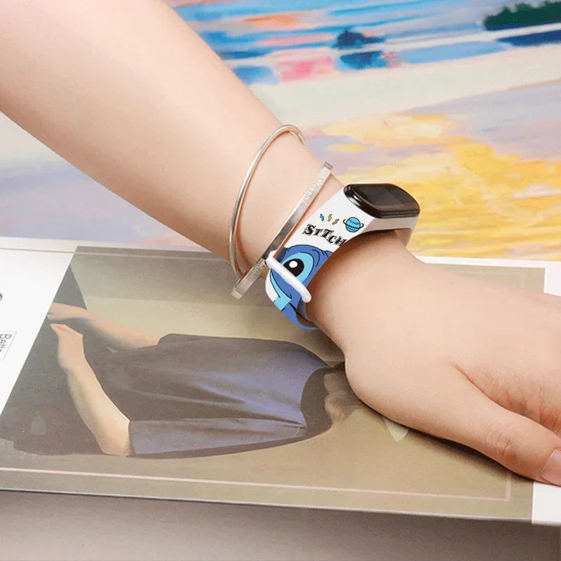 Disney Digital Kids' Watches Anime Figures Stitch LED Luminous Watch Touch Waterproof Electronic Sports Watch Kids Birthday Gift