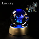 Luminária Pokébola 3D CristalLuz — A Esfera de Vidro que Acende com o Personagem Dentro