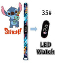 Disney Digital Kids' Watches Anime Figures Stitch LED Luminous Watch Touch Waterproof Electronic Sports Watch Kids Birthday Gift